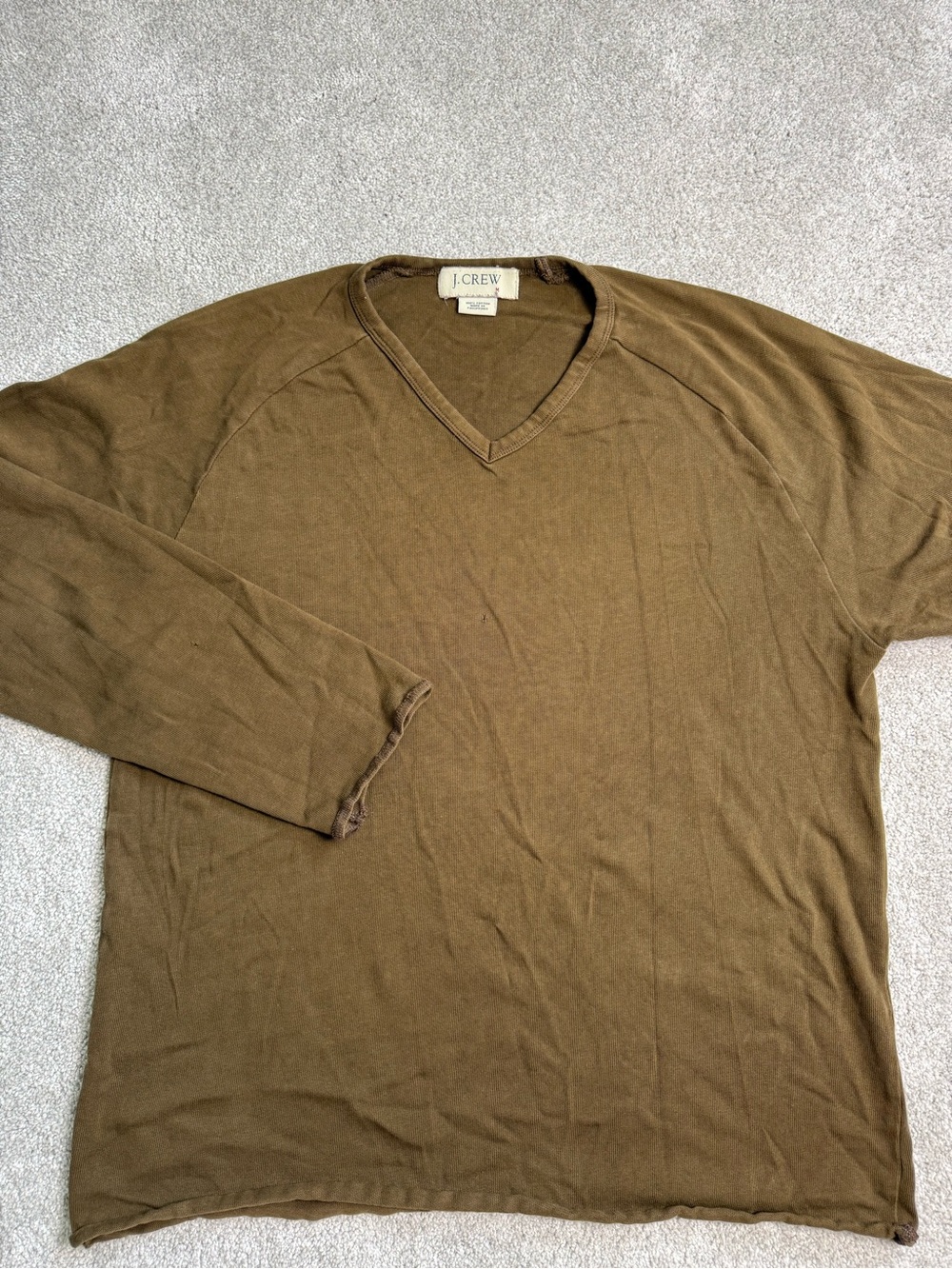 J. Crew Men's V-Neck Sweater in Olive